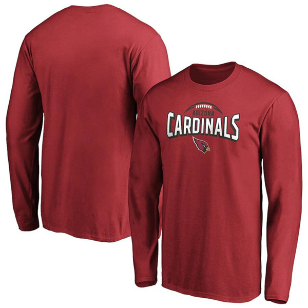 Men's Arizona Cardinals Red Clamp Down Long Sleeve T-Shirt